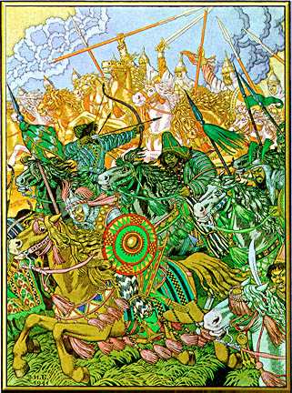 Ivan Bilibin - Kiev and the Russian Bogatyrs