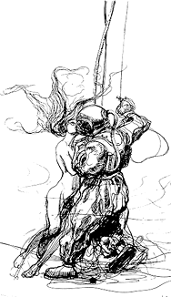 Heinrich Kley - diver and merbaid