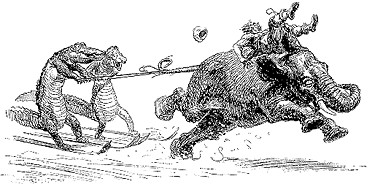 Heinrich Kley - aligators and elephant