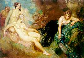 Norman Lindsay - Court to Peacocks