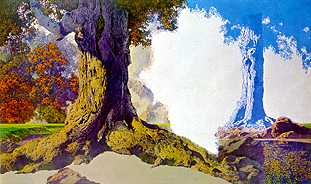 Maxfied Parrish blue tree